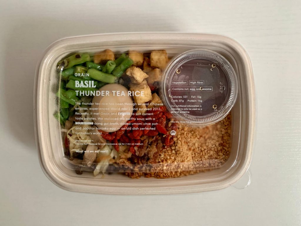 Basil Thunder Tea Rice with cover