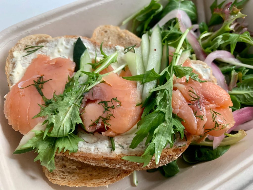Smoked Salmon Cream Cheese Sandwich focus